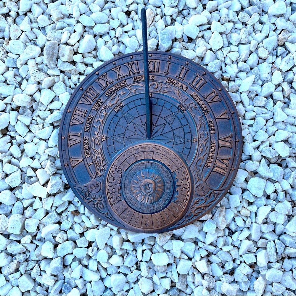 NauticalMart Perpetual Calendar Sundial, Copper Verdi. Sun Clock Outdoor